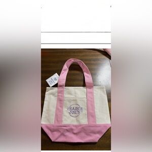 Pink-Handle Canvas Mini Tote Bag